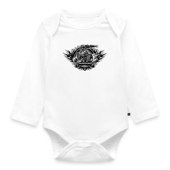 Tractor Pulling Logo - Organic Longsleeve Baby Bodysuit - white - Front