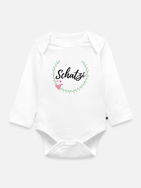 Schatzi - Baby Bio-Langarm-Body - Weiß