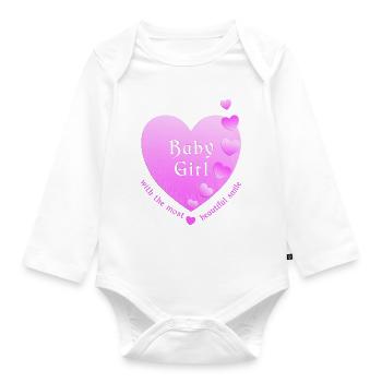 Baby Girl - Baby Bio-Langarm-Body - Weiß - Vorne