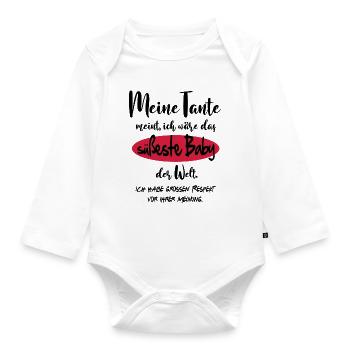 Baby Beste Süss Niedlich Welt Tante - Baby Bio-Langarm-Body - Weiß - Vorne