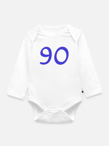 90. 90 JAHRE. 90-JÄHRIGES JUBILÄUM. 90-JÄHRIGES JUBILÄUM. - Baby Bio-Langarm-Body - Weiß