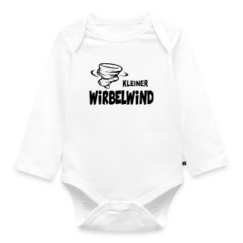 Baby Kinder Wirbelwind Sprüche Lustig - Baby Bio-Langarm-Body - Weiß - Vorne