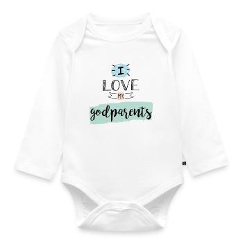 I Love My Godparents – Baby & Kids Clothes - Organic Longsleeve Baby Bodysuit - white - Front