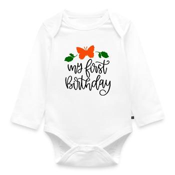 Baby My first birthday erster geburtstag - Baby Bio-Langarm-Body - Weiß - Vorne