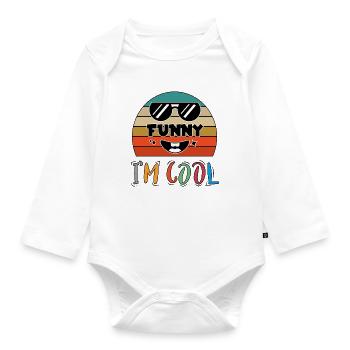Baby Kind Sprüche Cool Funny Spaß Lustig Retro - Baby Bio-Langarm-Body - Weiß - Vorne
