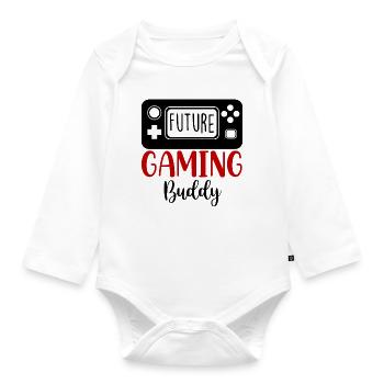 Zukunftszocker Spielekonsole Sprüche Baby Kinder - Baby Bio-Langarm-Body - Weiß - Vorne