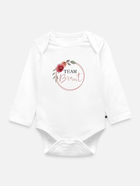 Team Braut - Baby Bio-Langarm-Body - Weiß