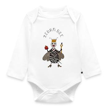 ZebraBee – Bienenkönigin mit Zebrastreifen - Baby Bio-Langarm-Body - Weiß - Vorne