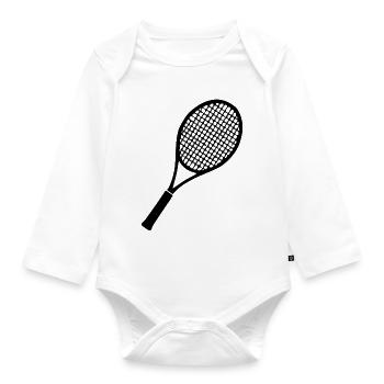 Tennisschläger Tennis Geschenk Tennisspieler - Baby Bio-Langarm-Body - Weiß - Vorne