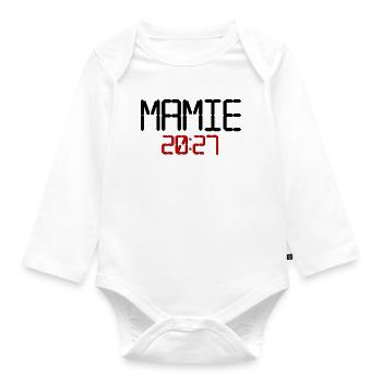 Französische Oma, Baby 2027 - Baby Bio-Langarm-Body - Weiß - Vorne