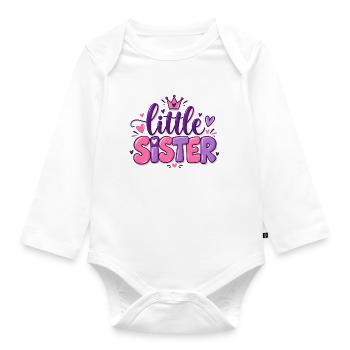 Little Sister - Kleine Schwester - Geschwister - Baby Bio-Langarm-Body - Weiß - Vorne