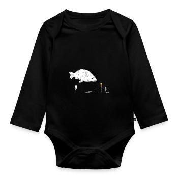 Karpfen Boilie - Baby Bio-Langarm-Body - Schwarz - Vorne