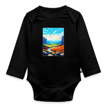 High Cup Nick Cumbria Affiche de voyage vintage WPA - Body Bébé bio manches longues - noir - Devant