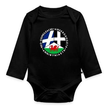 Schottische, walisische, kornische Unabhängigkeit, keltisch - Baby Bio-Langarm-Body - Schwarz - Vorne