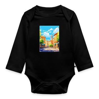 Aix En Provence Frankreich Vintage Reiseposter WPA - Baby Bio-Langarm-Body - Schwarz - Vorne