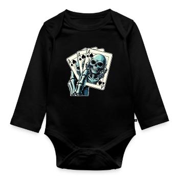 Jeu de cartes Alien - Body Bébé bio manches longues - noir - Devant