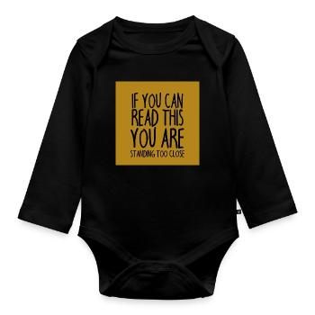 Mundschutz lustig Spruch - lustige Sprüche - Baby Bio-Langarm-Body - Schwarz - Vorne