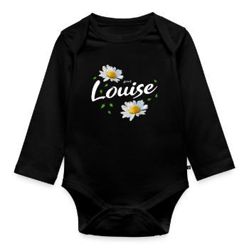 Louise - Baby Bio-Langarm-Body - Schwarz - Vorne