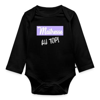 Geliebte - Baby Bio-Langarm-Body - Schwarz - Vorne