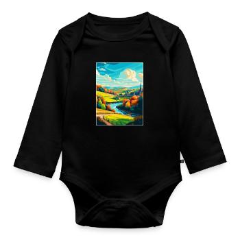Ardennen Frankreich Vintage Reiseplakat Souvenir WPA - Baby Bio-Langarm-Body - Schwarz - Vorne