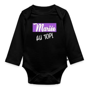 Junggesellinnenabschied. HOCHZEIT - Baby Bio-Langarm-Body - Schwarz - Vorne