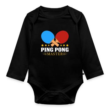 Table tennis - Organic Longsleeve Baby Bodysuit - black - Front