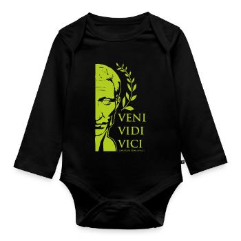 GRÜNER CAESAR - Baby Bio-Langarm-Body - Schwarz - Vorne