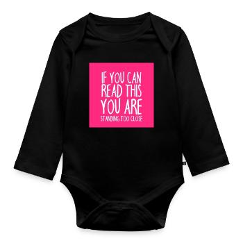 Mundschutz lustig Spruch - lustige Sprüche - Baby Bio-Langarm-Body - Schwarz - Vorne
