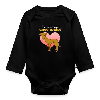 Galgo Español - Baby Bio-Langarm-Body - Schwarz - Vorne
