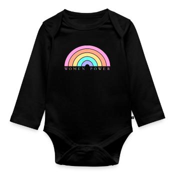 Women Power - Baby Bio-Langarm-Body - Schwarz - Vorne