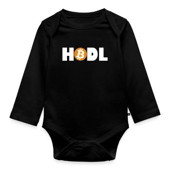 Mode Bitcoin HODL : Activé - Body Bébé bio manches longues - noir - Devant