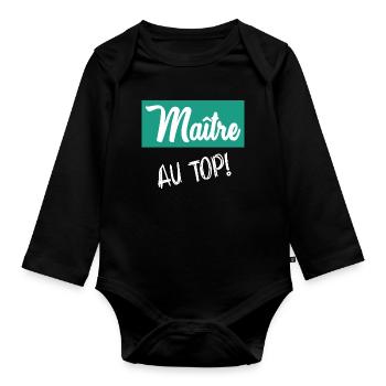 MEISTER. MEISTER - Baby Bio-Langarm-Body - Schwarz - Vorne
