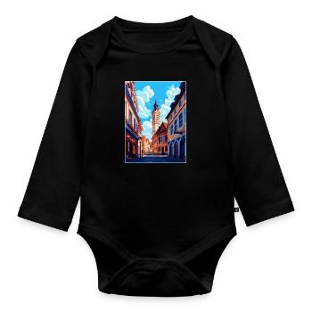 Weimar Germany Vintage Travel Poster Souvenir WPA - Organic Longsleeve Baby Bodysuit - black - Front