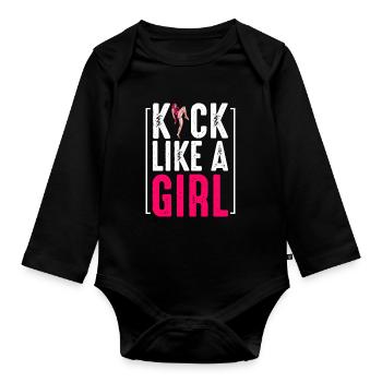 Kickboxing - Baby Bio-Langarm-Body - Schwarz - Vorne