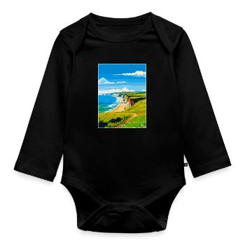 Dorset Uk Vintage Voyage Poster Souvenir WPA - Body Bébé bio manches longues - noir - Devant
