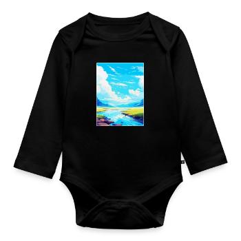 High Cup Nick Cumbria Affiche de voyage vintage WPA - Body Bébé bio manches longues - noir - Devant