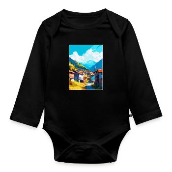Artvin Türkei Vintage Reiseposter WPA Souvenir - Baby Bio-Langarm-Body - Schwarz - Vorne