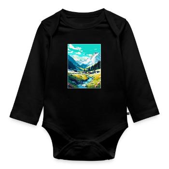 Arosa Suisse Affiche de voyage vintage souvenir - Body Bébé bio manches longues - noir - Devant