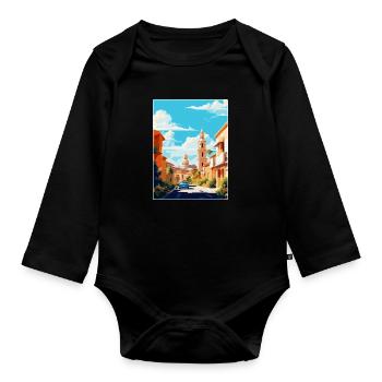 Córdoba Spanien Vintage Reiseplakat WPA Souvenir - Baby Bio-Langarm-Body - Schwarz - Vorne