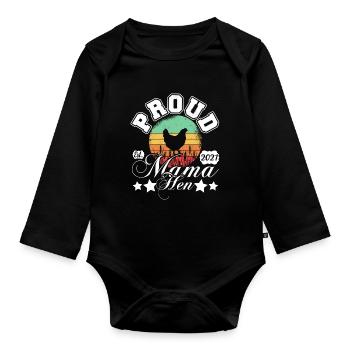 Cercle Soleil Rétro Félin Maman - Body Bébé bio manches longues - noir - Devant