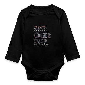 Bester Programmierer Coden Coder - Baby Bio-Langarm-Body - Schwarz - Vorne