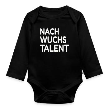 Nachwuchstalent  Talent Anfänger - Baby Bio-Langarm-Body - Schwarz - Vorne