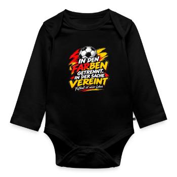 In den Farben getrennt – In der Sache vereint - Baby Bio-Langarm-Body - Schwarz - Vorne