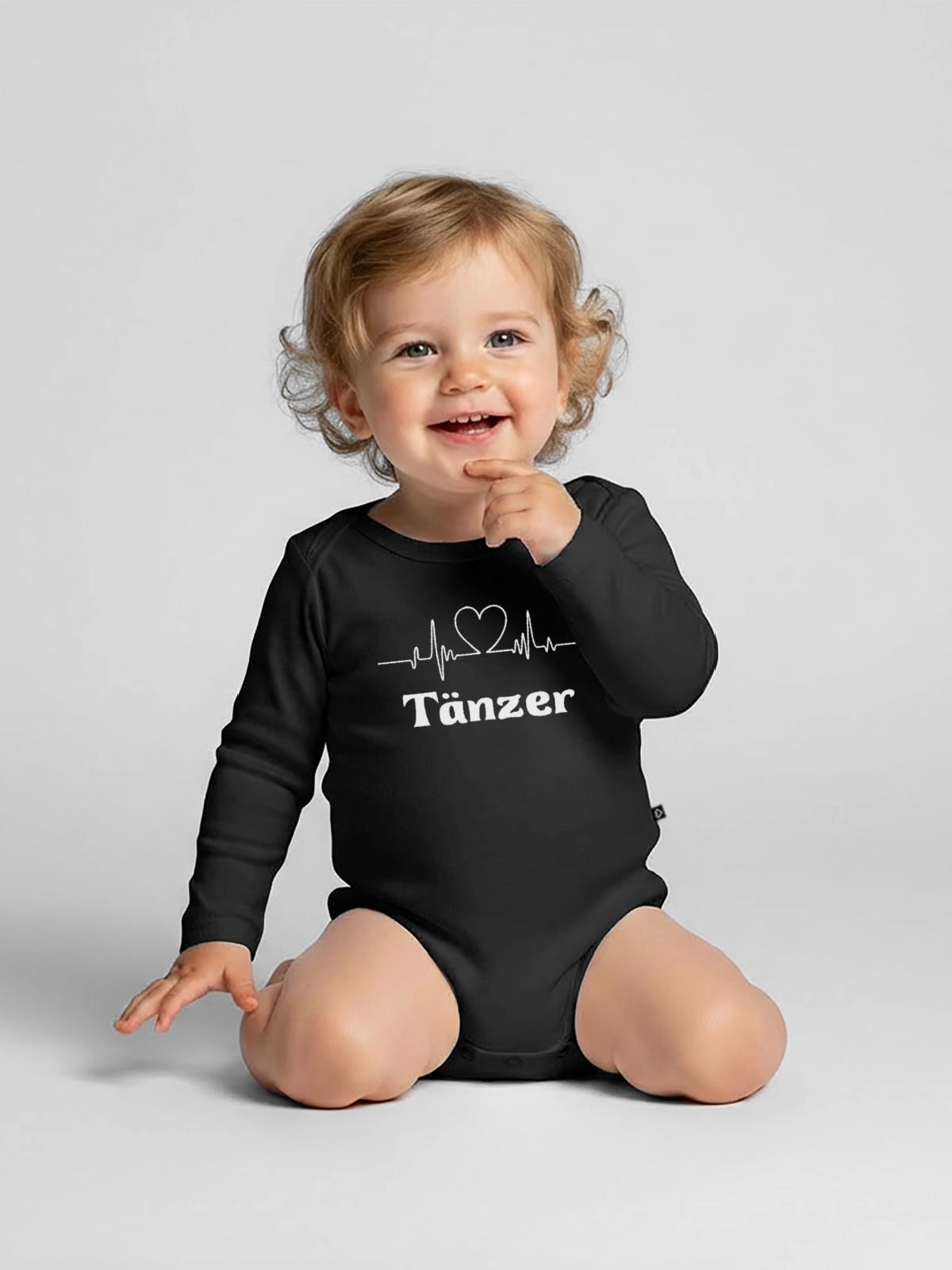 Tänzer - Baby Bio-Langarm-Body - Schwarz - Vorne