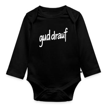 GUD DRAUF. Isch schwätz halt so. - Baby Bio-Langarm-Body - Schwarz - Vorne