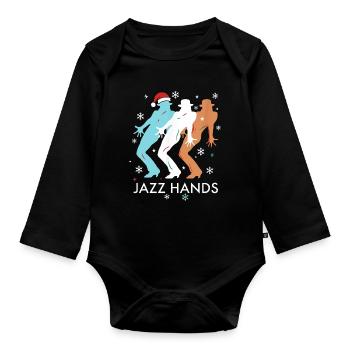 Jazz Hands Jazz Dance Tänzer Weihnachten - Baby Bio-Langarm-Body - Schwarz - Vorne