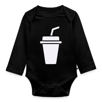 ToGo Becher Icon - Baby Bio-Langarm-Body - Schwarz - Vorne