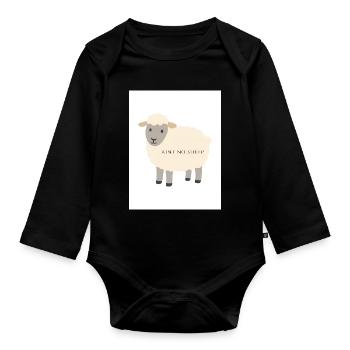 Schafe - Baby Bio-Langarm-Body - Schwarz - Vorne