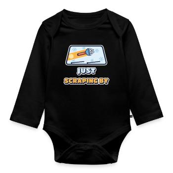 Ich komme gerade so über die Runden - Baby Bio-Langarm-Body - Schwarz - Vorne