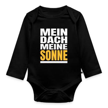 Solarstrom Statement Mein Dach meine Sonne - Baby Bio-Langarm-Body - Schwarz - Vorne